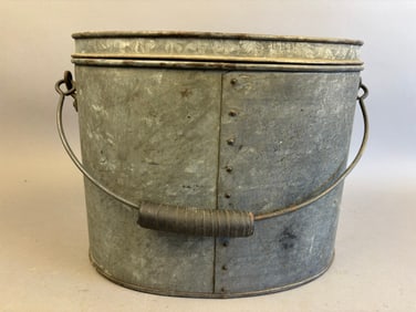 Antique Homemade Galvanized Minnow Bucket Sturm