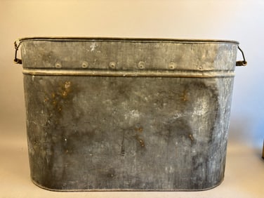 Antique Large Copper Boiler Minnow Bucket Homemade