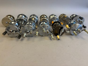 12 40s 50s Assorted Brands Casting Fishing Reels