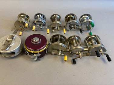 10 40s 50s Assorted Brands Casting Fishing Reels