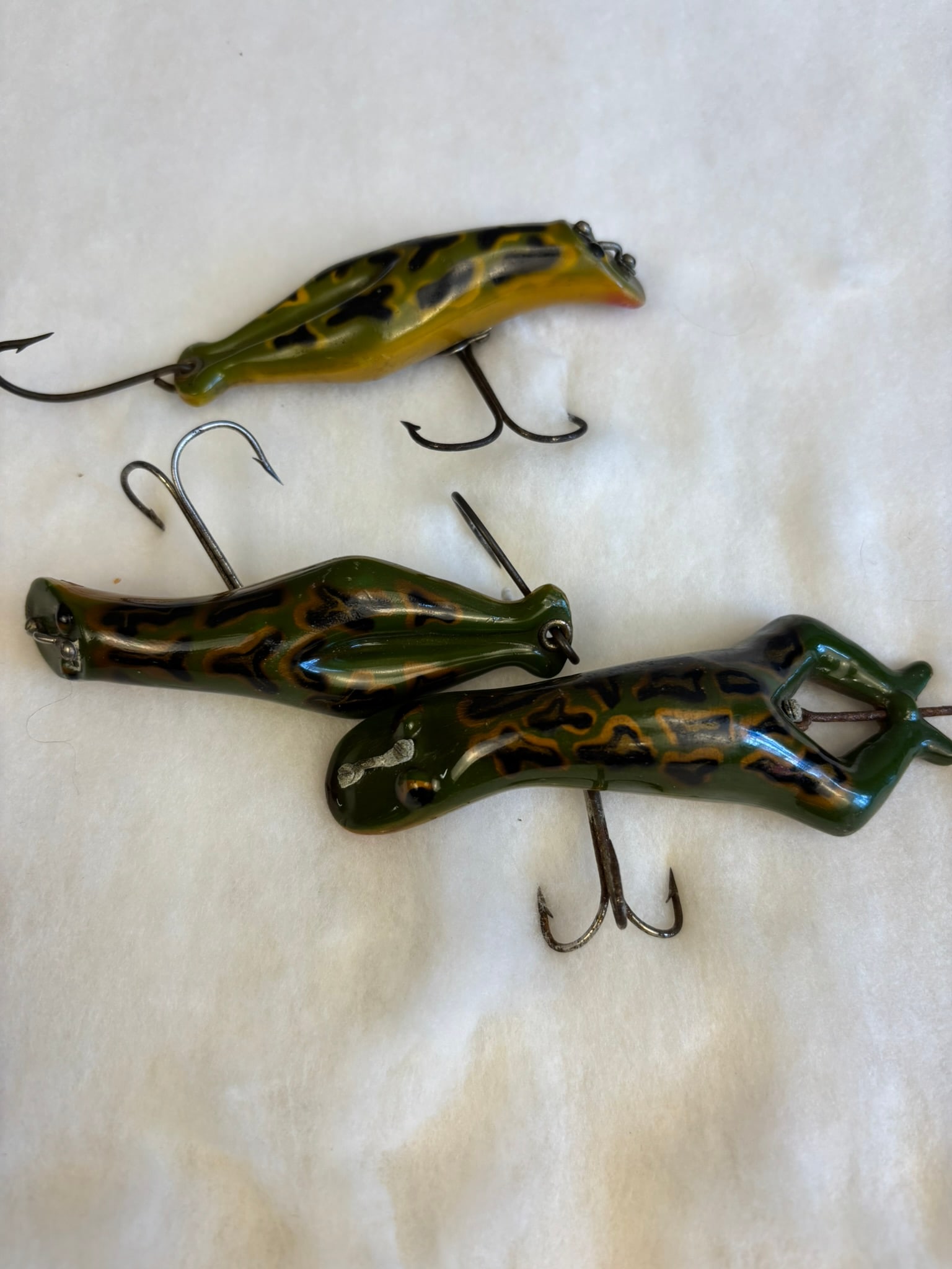 3 Antique Heddon Little Luny Frog Fishing Lures (1 of 5)