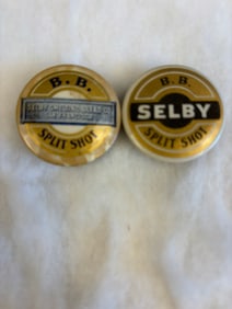 Pair Antique Selby Split Shot BB Bullets Tins
