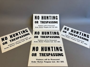 5 NOS No Hunting Tresspassing Signs Flint Michigan