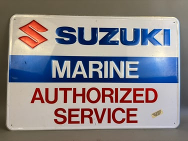 80s SST Suzuki Marine Outboard Service Dealer Sign