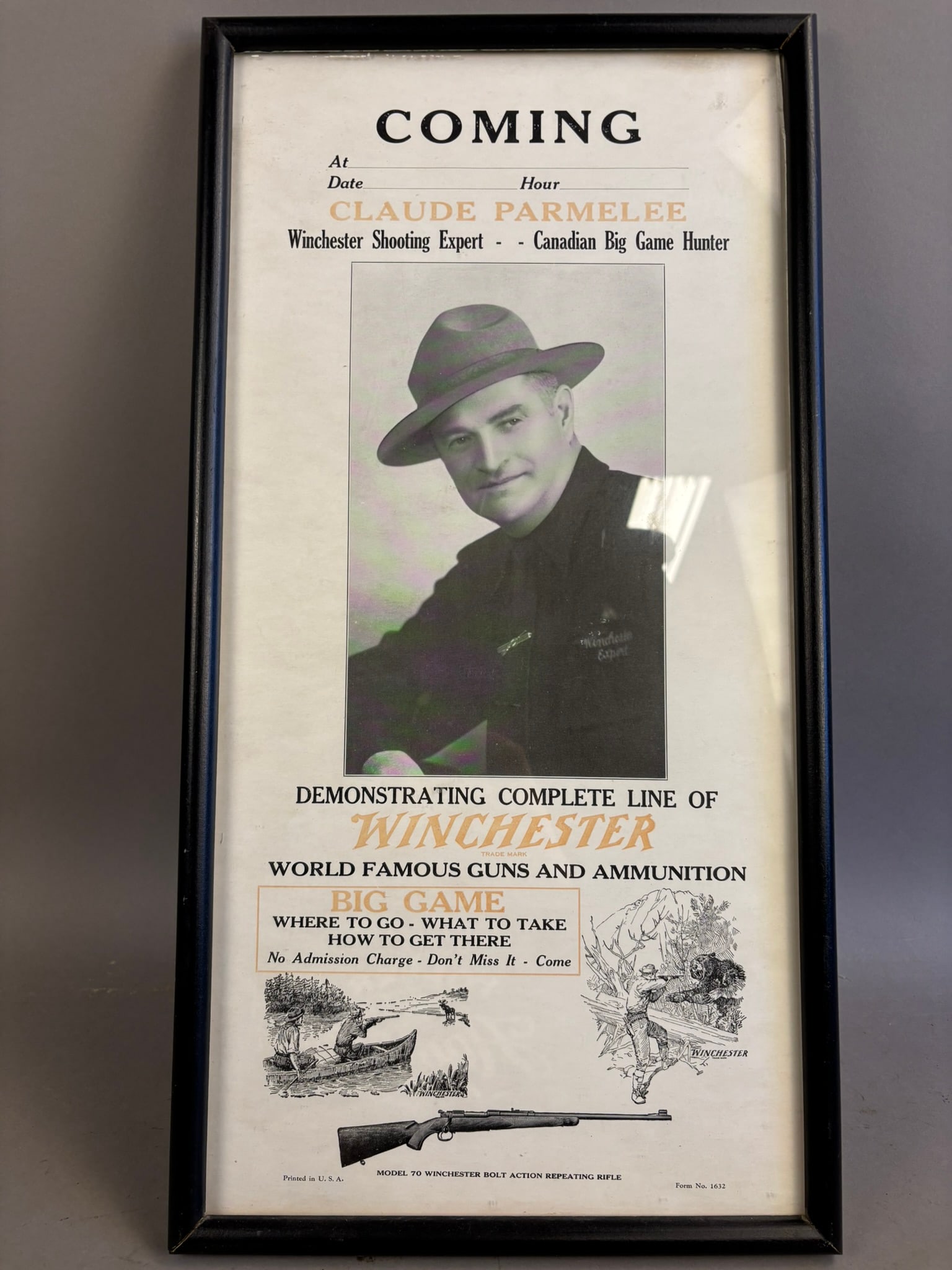 Framed Antique Claude Parmelee Winchester Poster (1 of 5)