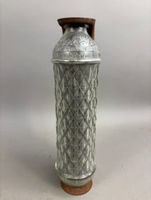Antique Dri Gas Fire Extinguisher Glass w/Holder