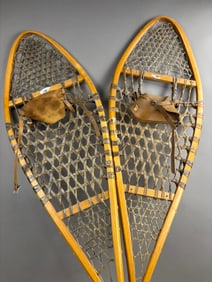 Pair Antique GV Canada Wood Snow Shoes