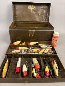 Antique Kennedy Fishing Box Loaded Joint Wood Lures