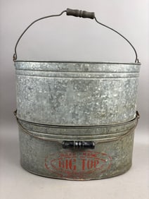 Pair Large Oval Galvanized Minnow Buckets Big Top