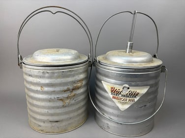 Pair Antique Hot Rite Minnow Buckets Alva Smith Co