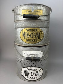 Pair Wonder Min O Vac Galvanized Minnow Bucket Texas
