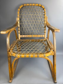 Vintage Snowshoe Bentwood Oak Fishing Chair