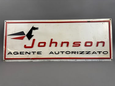 Vintage Johnson Outboard Motor Engine Dealer Sign