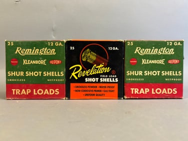 3 NOS Remington Shur Shot Revevelation Shell Box 12 Ga