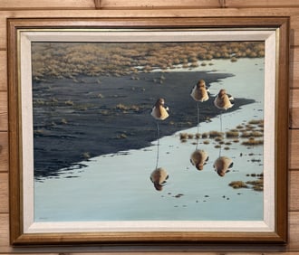 John Felsing Jr. Sand Piper Beach Canvas Signed