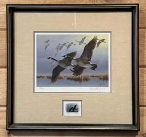 David Maas Signed 1985 Wildlife Stamp Framed Print