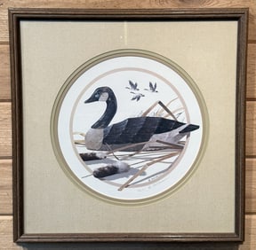R Lawrence 1984 Signed Canadian Goose Framed Print