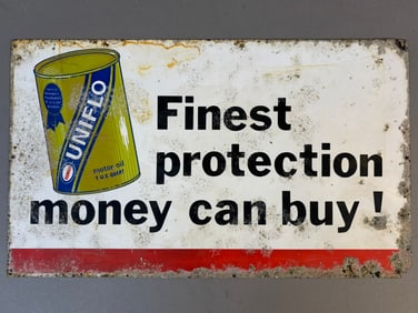 SST Uniflo Motor Oil Quart Can Advertising Sign