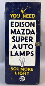 30s Edison Mazda Auto Lamp Bulb Porcelain Cabinet