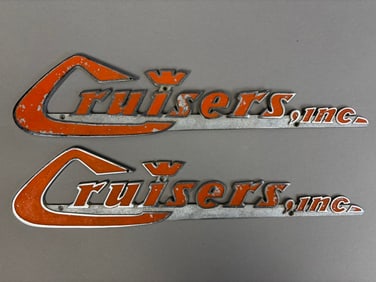 Pair 60s Cruisers Oconto Boat Script Emblems