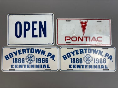 4 Vintage Booster License Plate Pontiac Boyertown