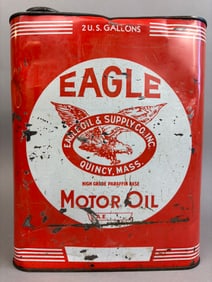 Early Eagle Motor Oil 2 Gallon Can Quincy Mass