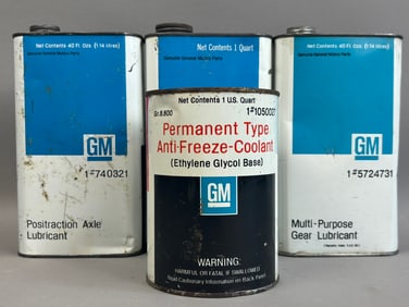 4 70s Era General Motors Oil Grease Cans Canadian