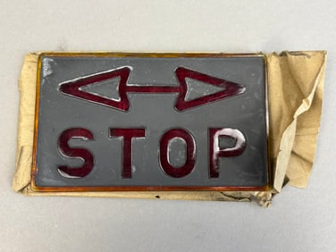Antique Glass Red Stop Brake Light Tail Lamp Arrow