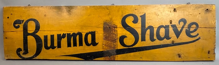Antique Burma Shave Hand Painted Wood Barber Sign