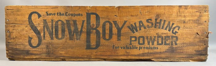 Antique Snow Boy Laundry Soap Wood Shipping Crate