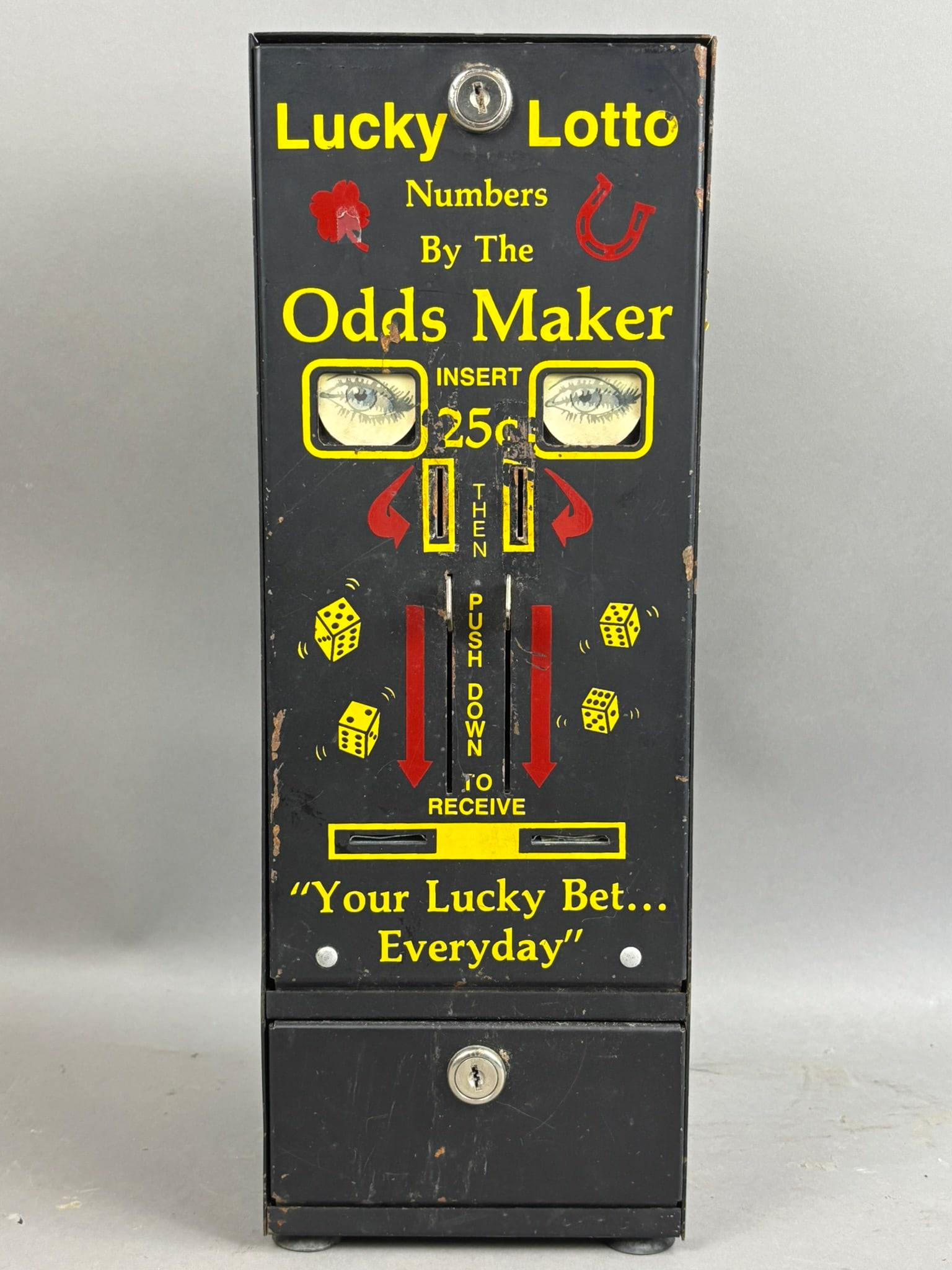 Vintage Lucky Lotto Number Coin Op Vending Machine (1 of 14)