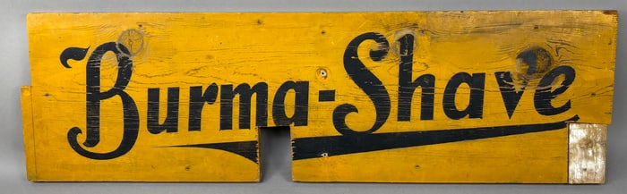 Antique 1900s Burma Shave Wooden Painted Sign