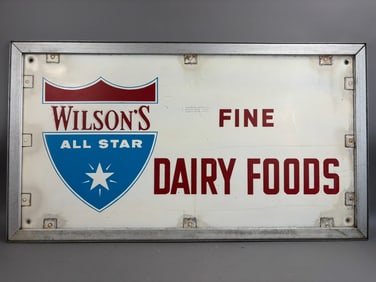 Wilsons All Star Dairy 40s SST Advertising Sign
