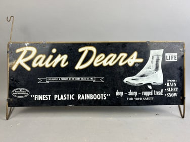 50s SST Rain Dears Boot Display Rack Sign Topper