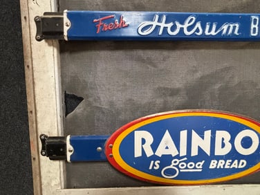 Antique Holsum Rainbow Bread Door Push Storm Door