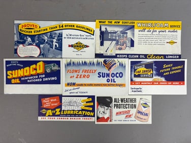 7 Sunoco Gas Station Motor Oil Advertising Blotters