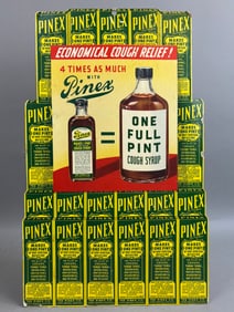Antique Pinex Cough Syrup Advertising Easel Back