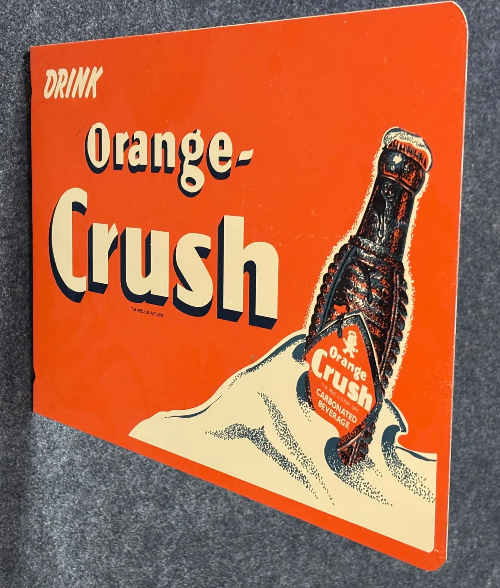 Orange Crush Soda DST Flange Stout Sign Co Reissue (1 of 7)