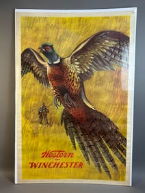 1955 Winchester Western Guns Pheasant Store Poster