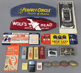 19 Gas Station Advertising Badges Brochures Hats