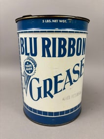 Vintage Blu Ribbon Grease 5 Pound Oil Can