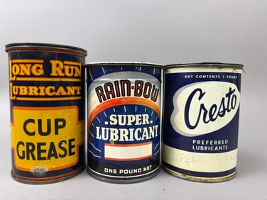 3 1 Pound Grease Oil Cans Rainbow Cresto Long Run