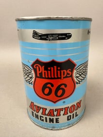 NOS Phillips 66 Aviation Engine Oil Blue Quart Can