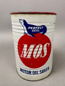 NOS Perfect Seal MOS Quart Motor Oil Can Kansas