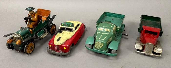 4 Japanese Tri Ang Minic Friction Windup Car Truck