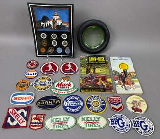 23 Vintage Automotive Collectibles Patches Ash Tray