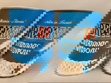 2 NOS Braygo Outboard Marine Motor Oil Quart Can