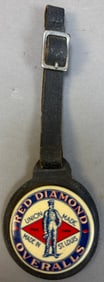 Early Red Diamond Overall Cellouloid Watch Fob