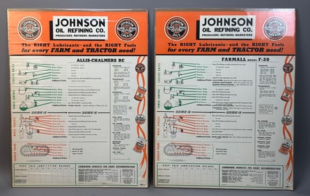2 40s Johnson Refining Tractor Oil Charts Poster