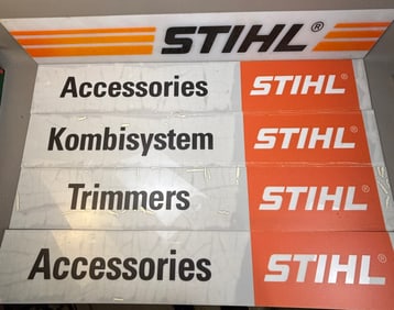 5 Stihl Plastic Dealership Store Display Panels